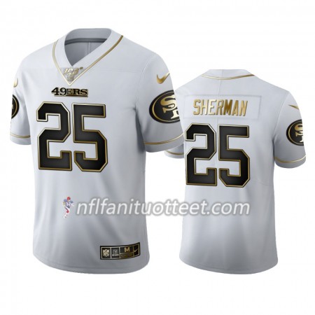 Miesten San Francisco 49ers NFL Pelipaita Richard Sherman 25 Nike Valkoinen Golden Edition